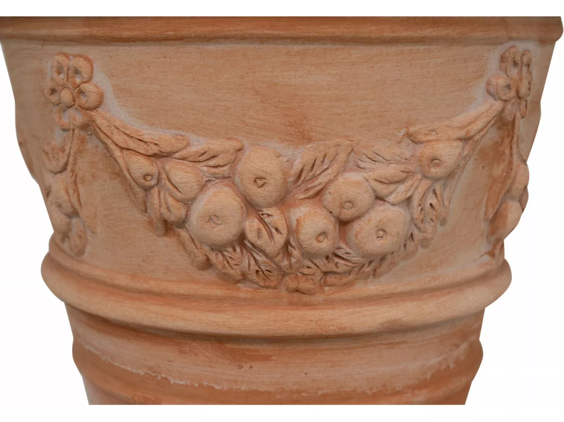 BISCOTTINI Vase - Finition Terre Cuite - Pot de Fleurs - Jardinière - Vase de Jardin - Extérieur - Terrasse - Balcon - 40x30 cm