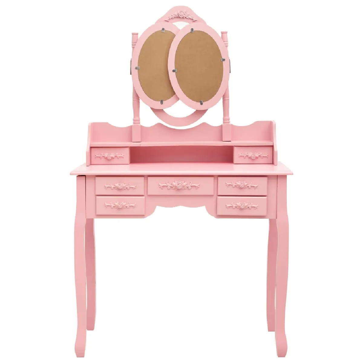 vidaXL Coiffeuse avec Tabouret - Rose