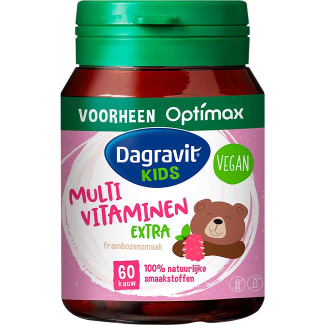 Dagravit Natural Kids Multi Framboos Hooggedoseerd 60 Dragees