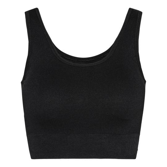 Moonchild Soft Rib Seamless Crop Top Womens Black Iris