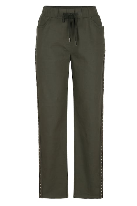 Hose, Straight Fit, Ziernieten-Band, Elastikbund