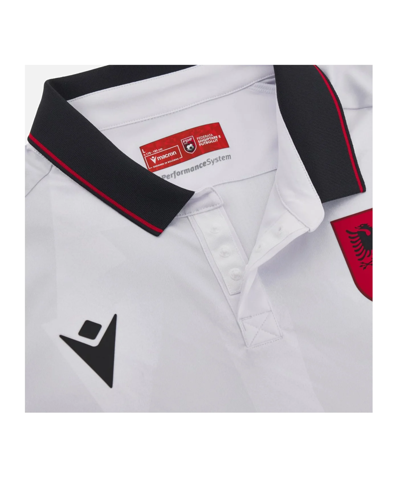 Macron Albanien Trikot Away EM 2024 Kids Weiss