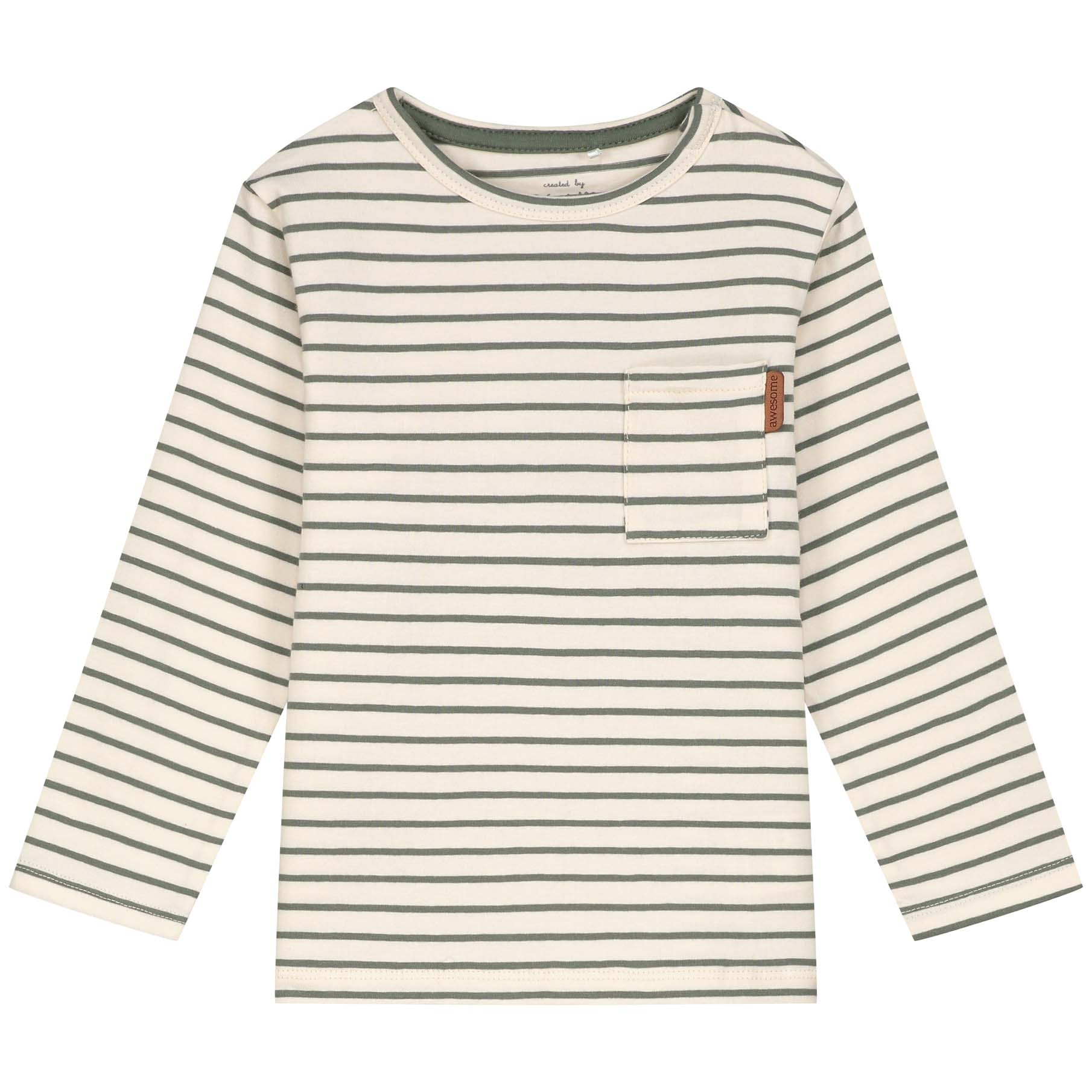Prénatal peuter T-shirt lange mouwen strepen groen