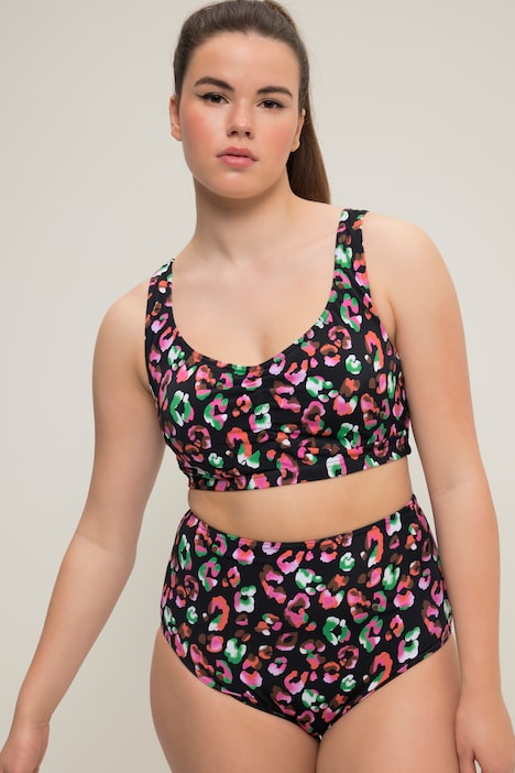 Bikini-Top, Softcups, Color-Leo, Raffung