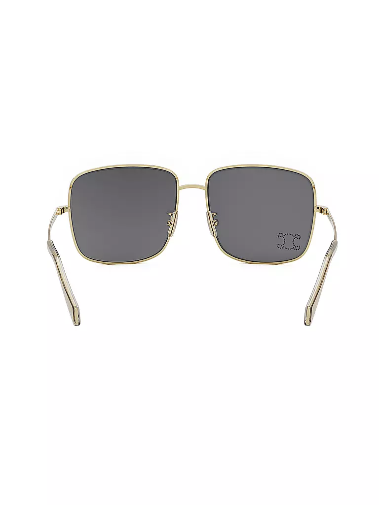 CELINE Rhinestone Triomphe goldene eckige Sonnenbrille gold