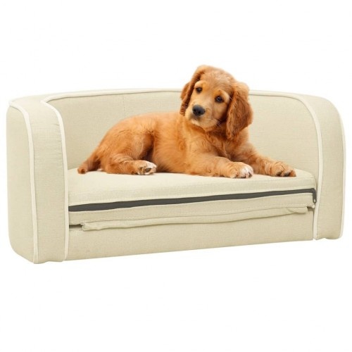 Sofá dobrável Vidaxl, cor creme, para cães