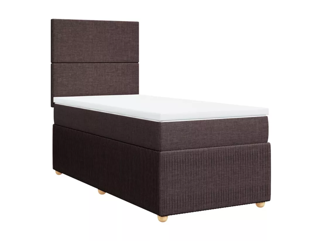 Sommier à lattes de lit avec matelas Marron foncé 90x190 cm