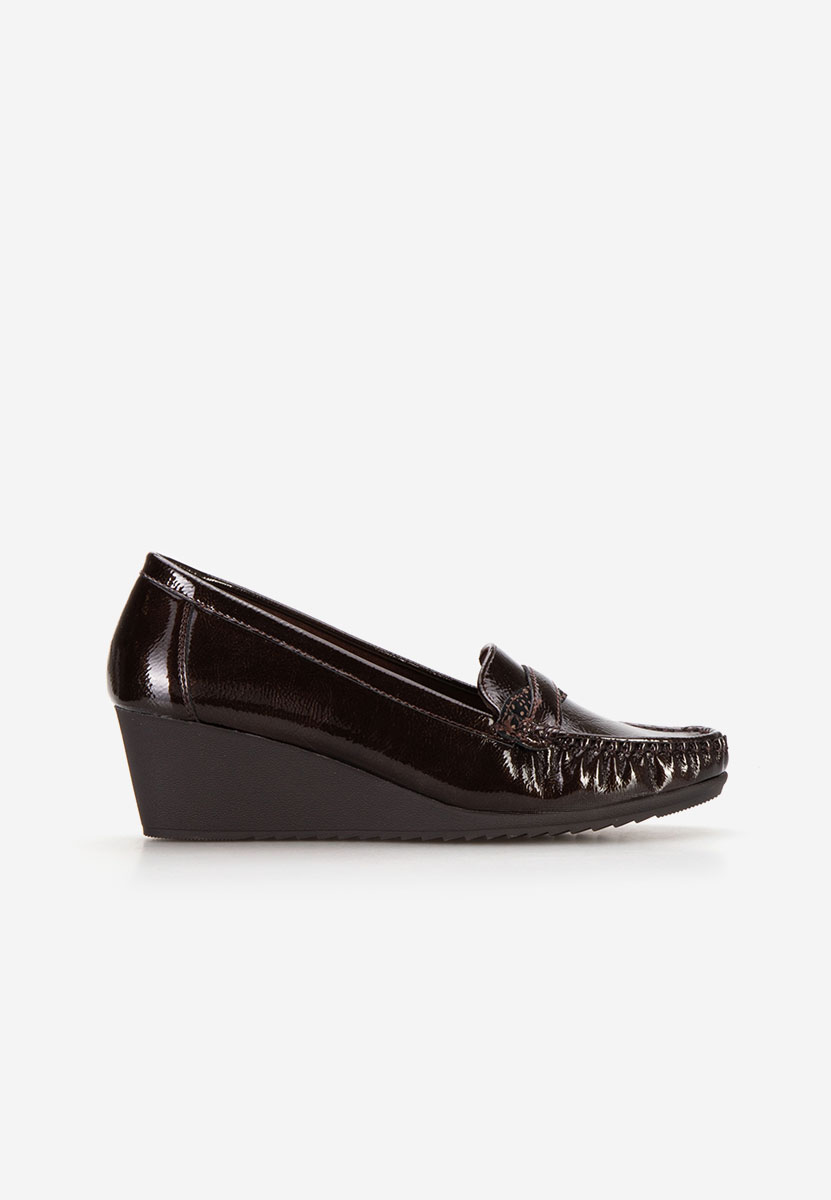 Mocassins femme à plateforme bruns Saina