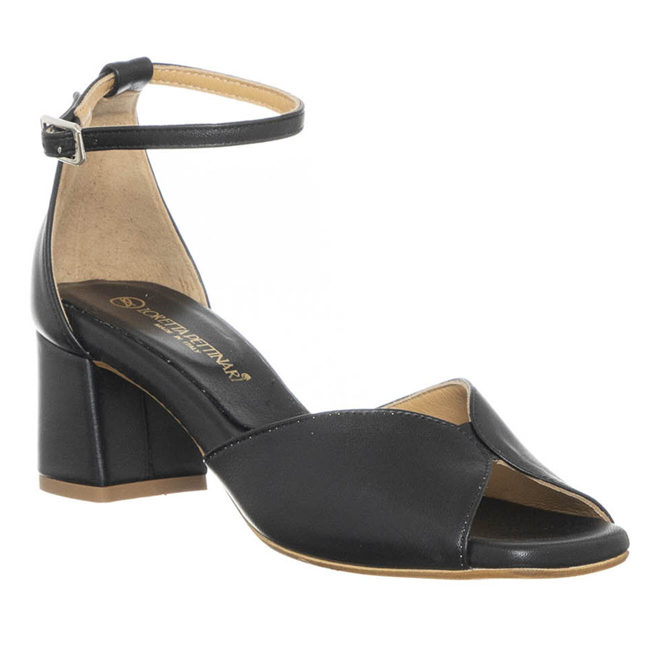 Loretta Pettinari Sandales en Cuir Opena noires - Talon 5 cm