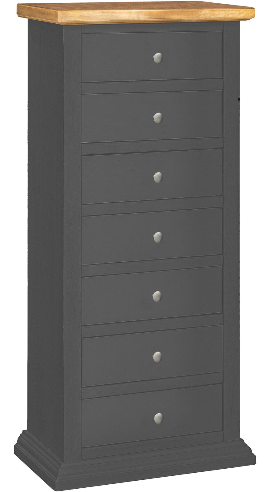 Schubladenkommode 31 x 53 x 126 cm Massiv grau