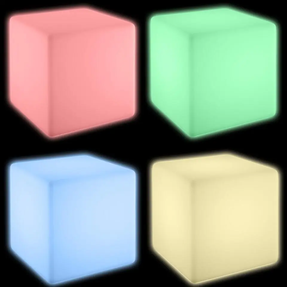tectake Lichtkubus Luminous Cube, LED, met afstandsbediening, Wit