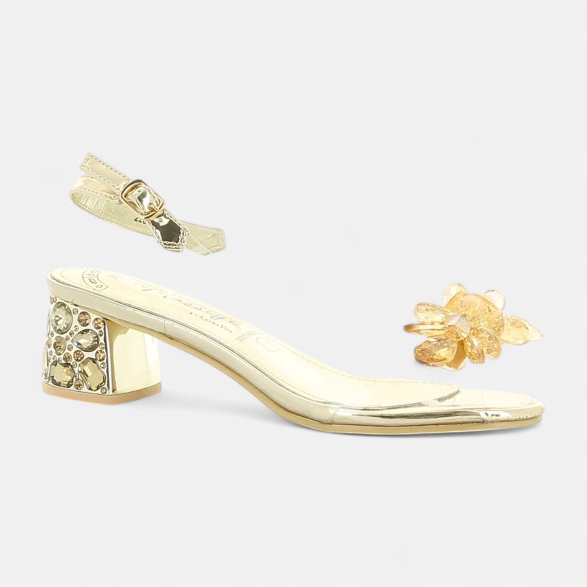 Nu-pieds à talon Femme or
