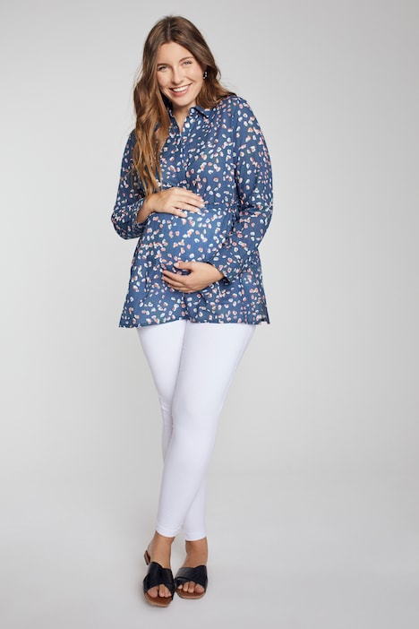 Bellieva-Hemdbluse, Still-Funktion, Langarm, Biobaumwolle, GOTS