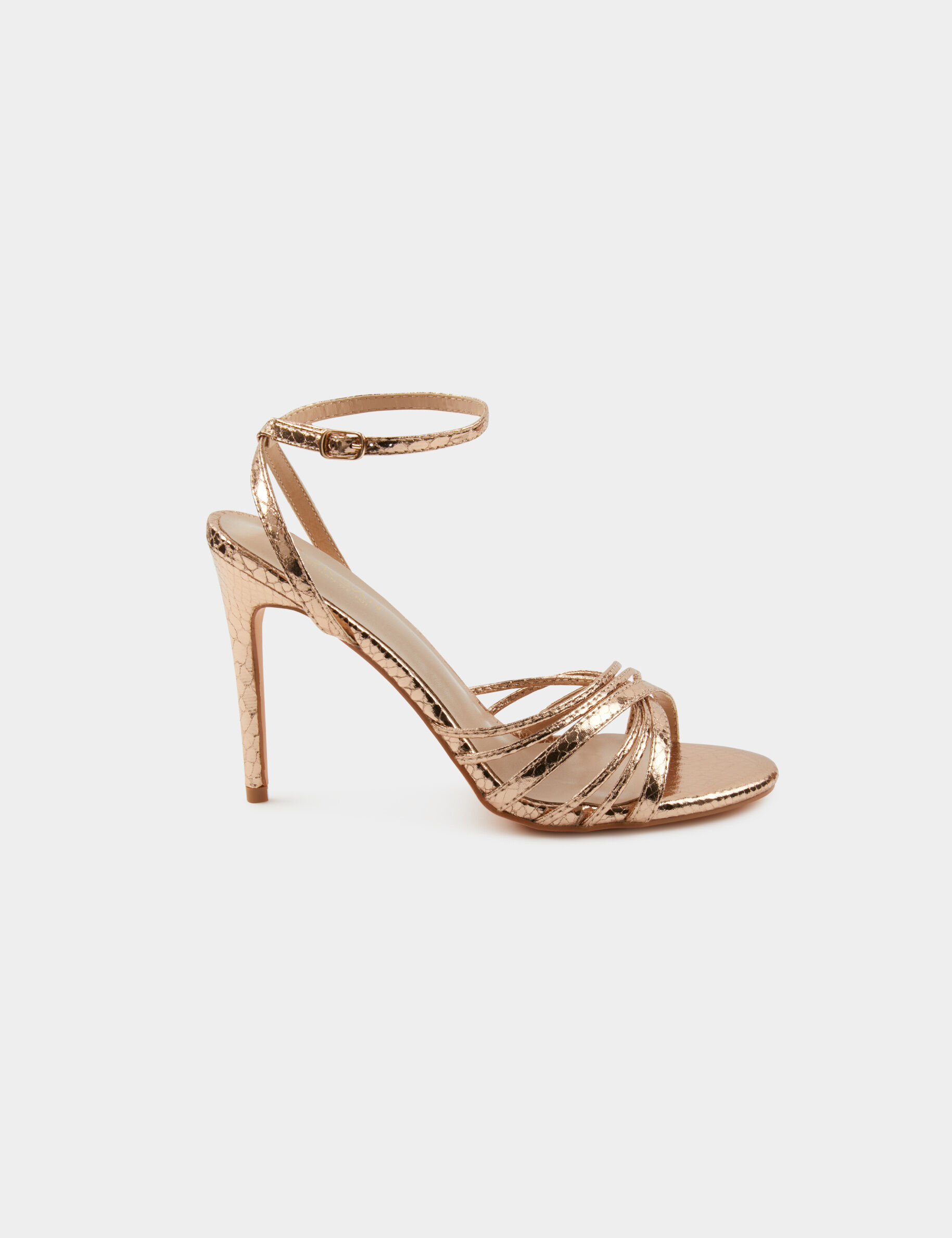 Sandales à talons avec brides rose femme - rose