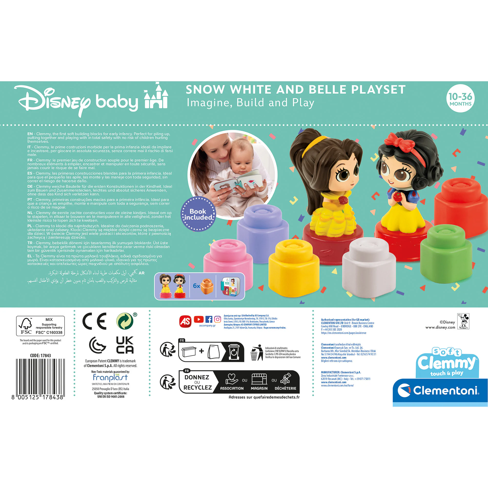 Clementoni Geschicklichkeitsspiel Clemmy - Disney Princess Spiel-Set