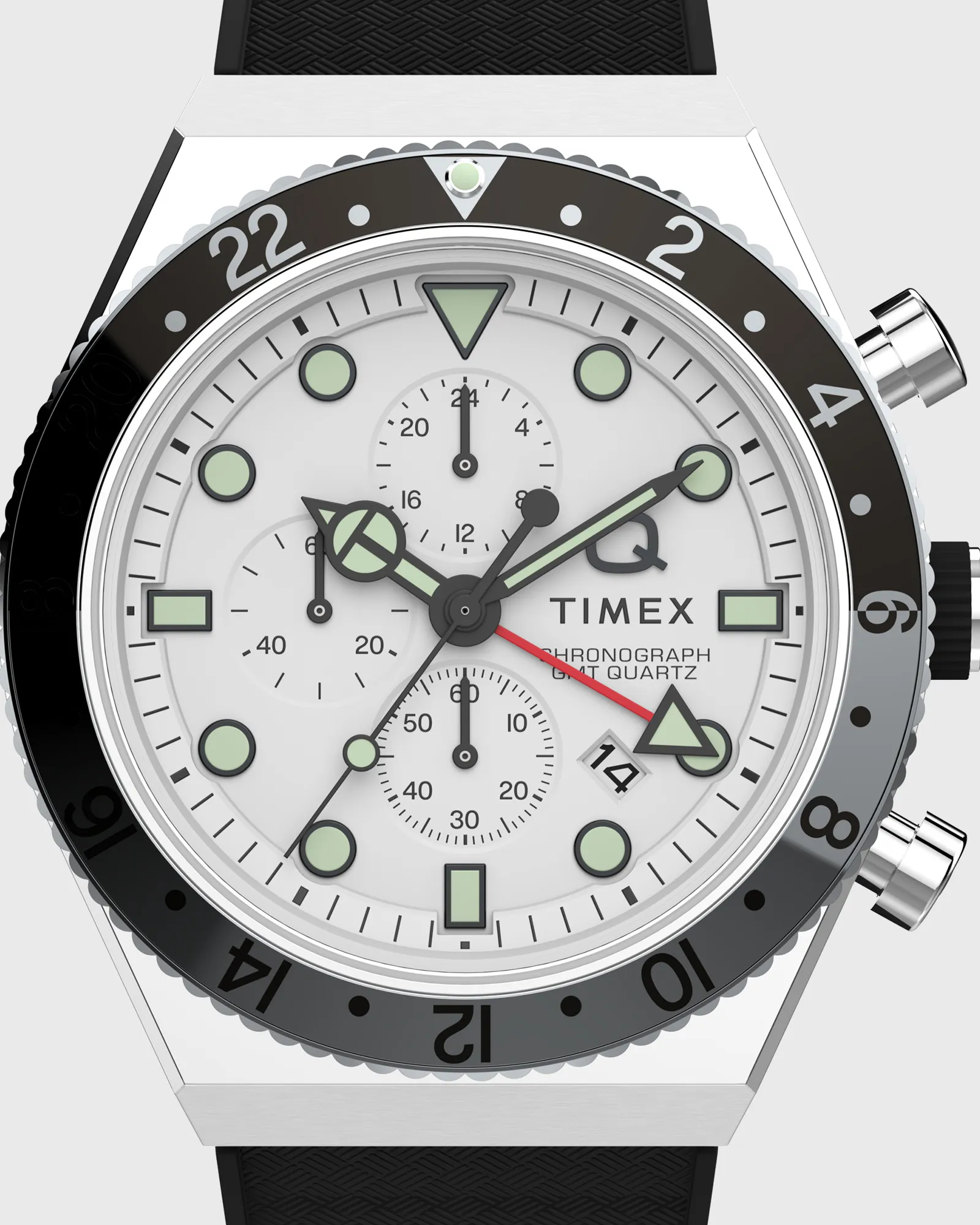 Timex Q Timex 3 Time Zone Chronograph