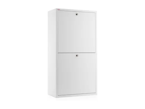 Poubelle cuisine - Poubelle tri sélectif – 4 compartiments de 20L –51,7(L)x91,7(H)x27,3(P) cm. - Blanc - EMI
