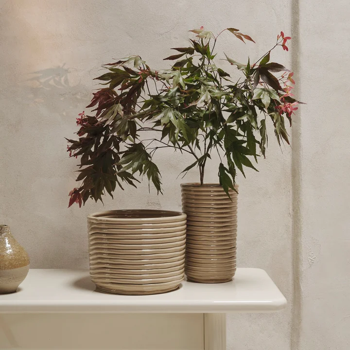 Ferm Living - Corduroy Blumentopf, off-white