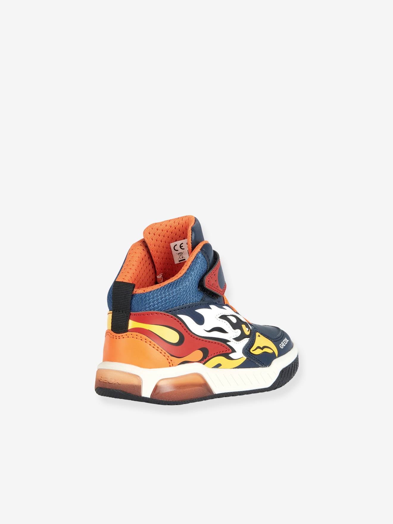 Tênis esportivo infantil Geox® Inek Boy laranja com luzes