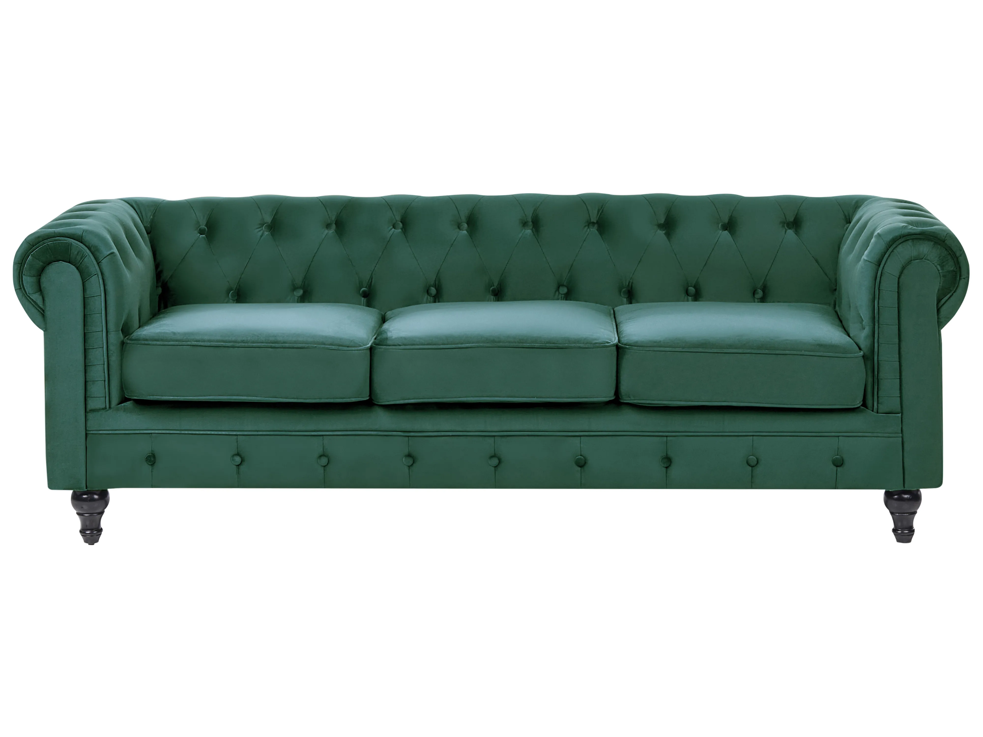 Bankenset 4-zits CHESTERFIELD Fluweel Smaragdgroen