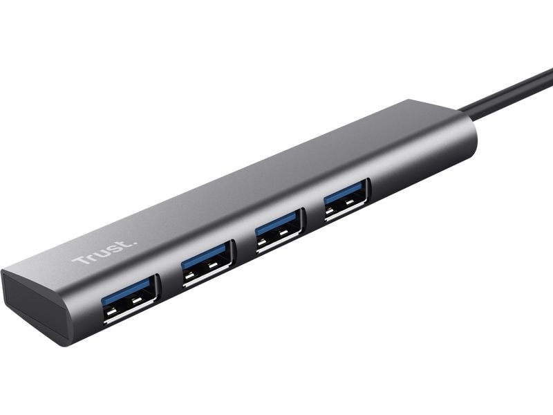 Trust Halyx USB-C zu USB-A Gen1 Hub 4Port Eleganter USB-Hub aus Aluminium