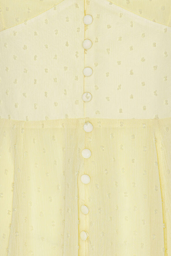 ROTATE Birger Christensen Mini V-Neck Dress Pastel yellow