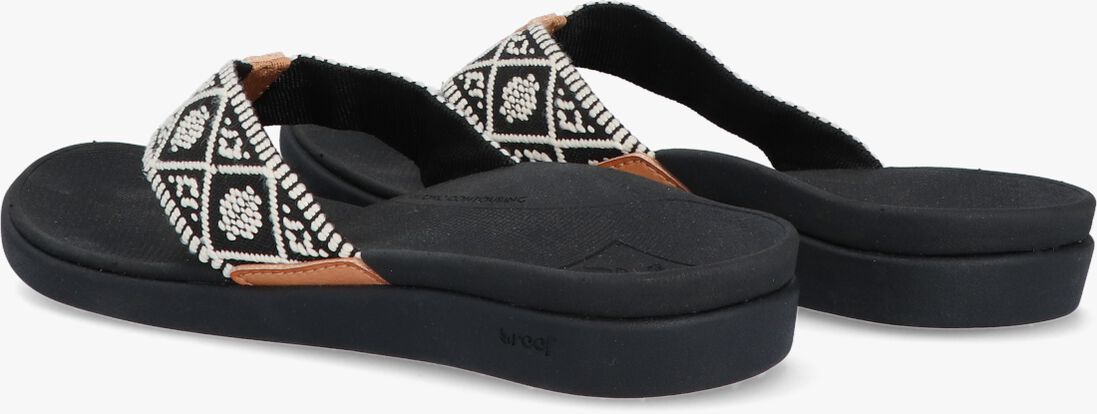 REEF zwarte reef teenslippers ortho woven