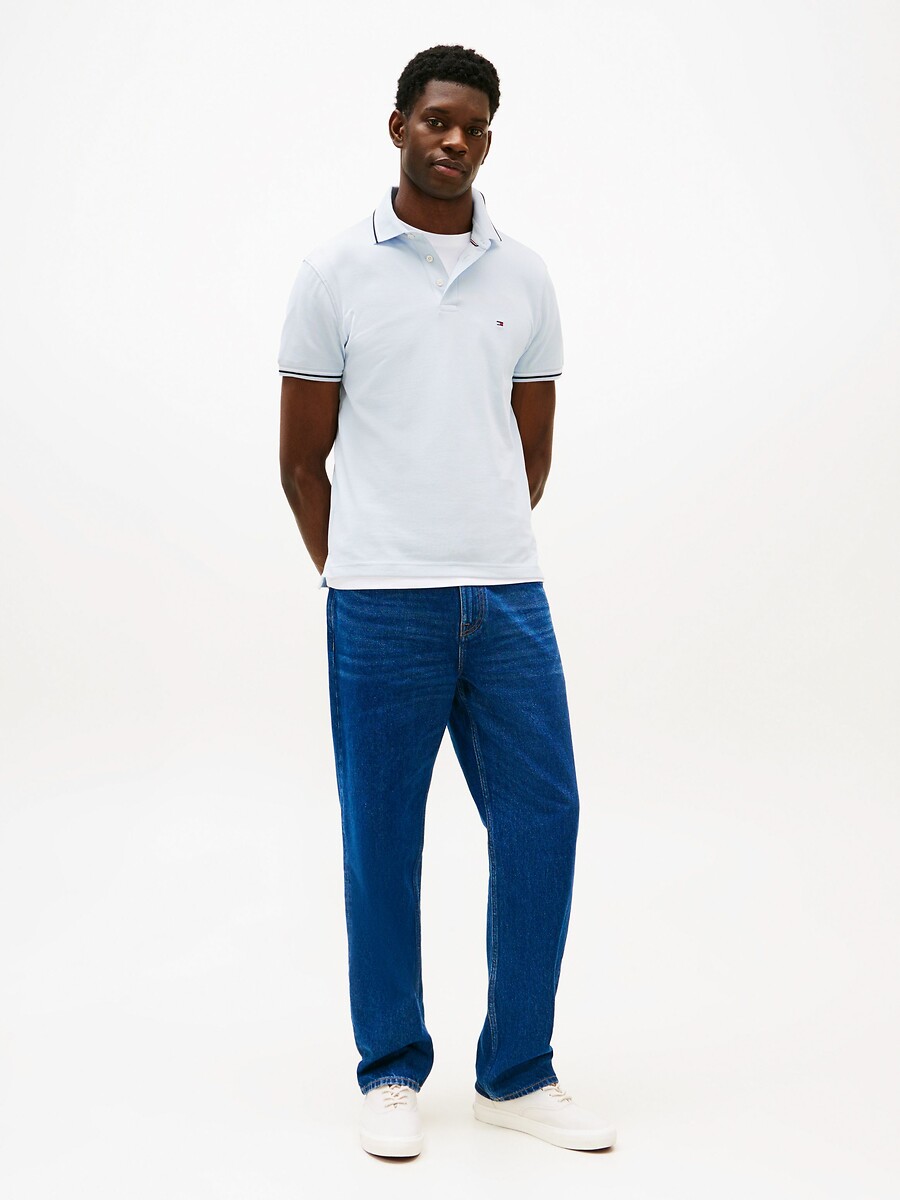 TOMMY HILFIGER<br>Camisa polo slim com gola de 3 botões
