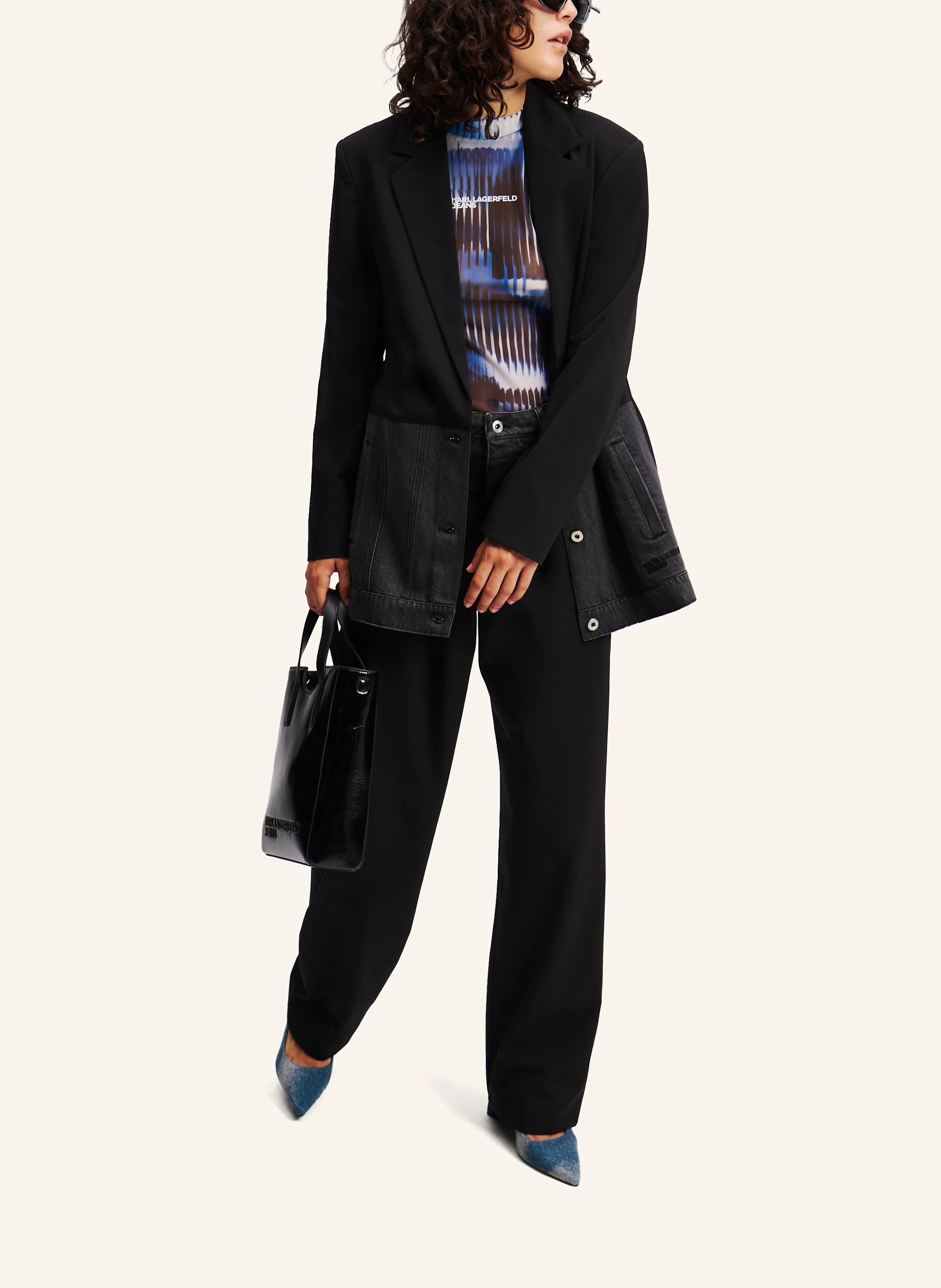 KARL LAGERFELD JEANS BLAZER AUS MATERIALMIX