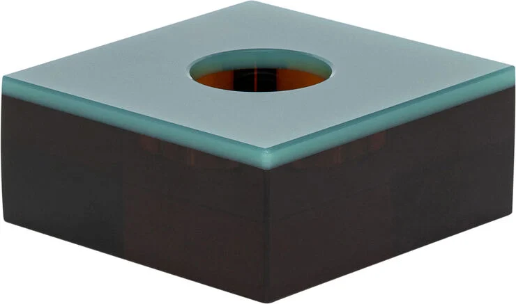 Hübsch Flux Tealight Holder Green/Brown Brun/grøn