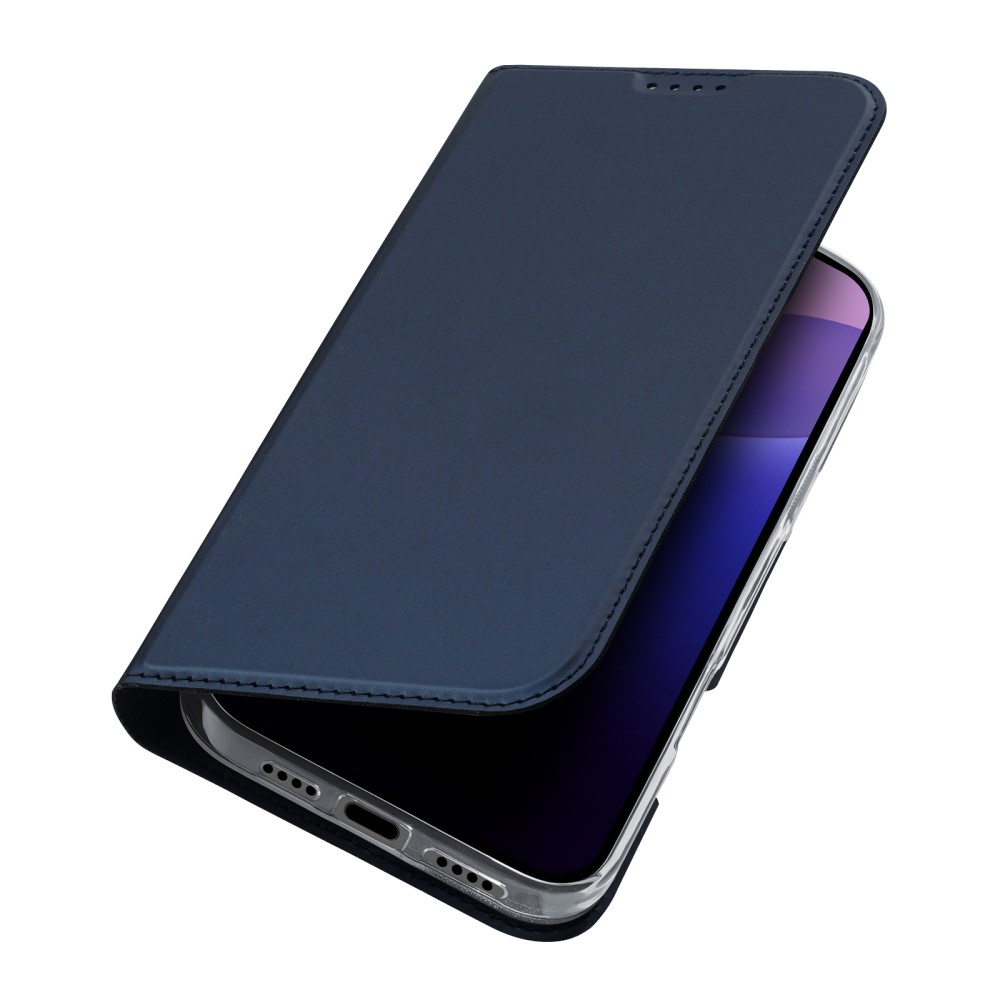 iPhone 16 Pro Max Flip Wallet Cover Leder Tasche - Dunkelblau
