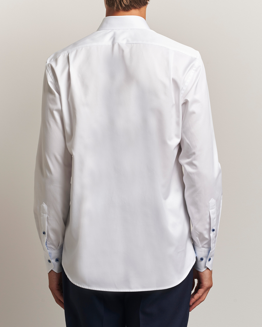 Stenströms Regular Fit Cotton Twill Contrast Shirt White