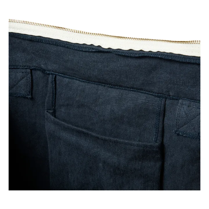 Adorna Sac zippé en lin | Bleu marine