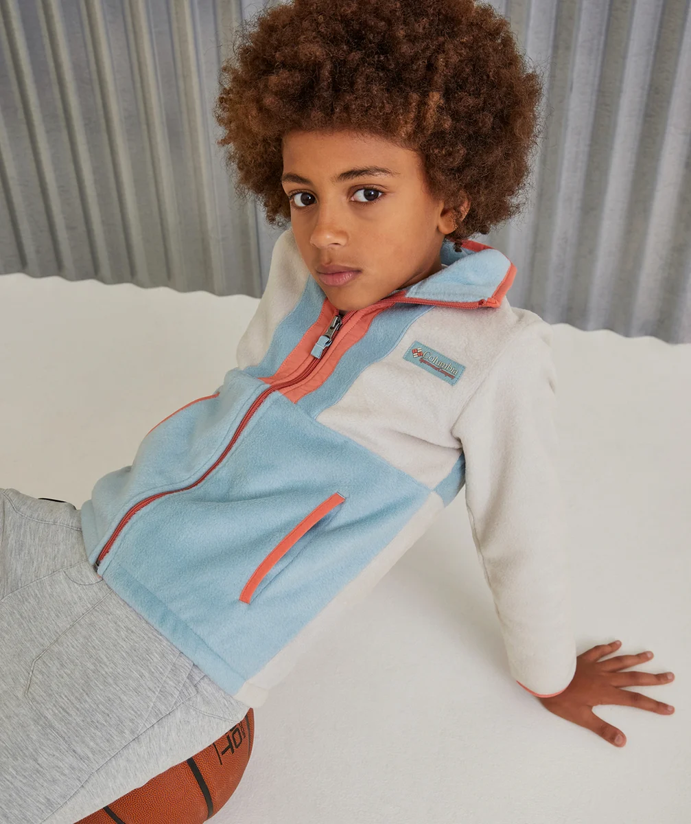 COLUMBIAVESTE EN POLAIRE BACK BOWL BLEU BEIGE ET ROSE