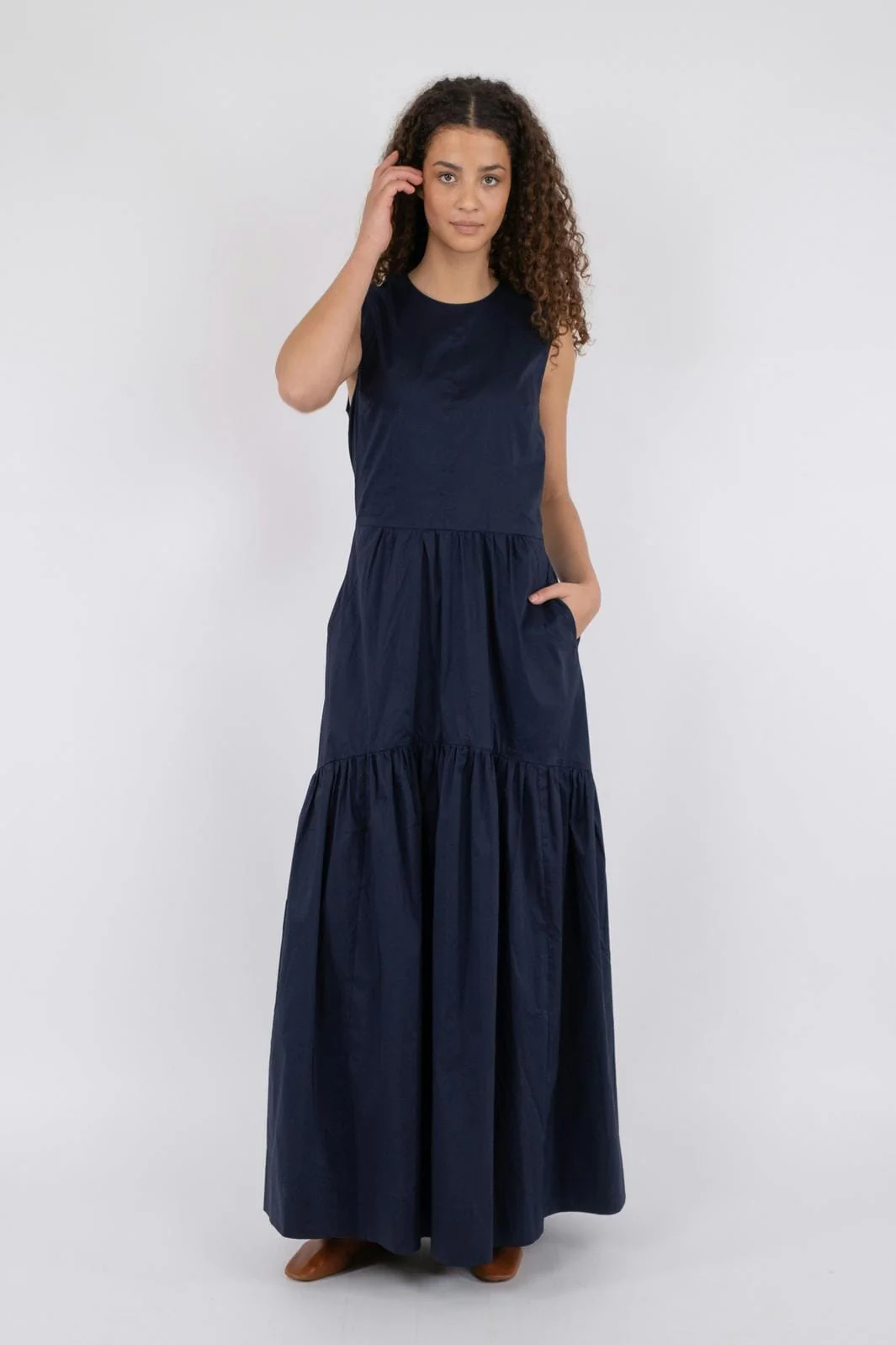 Neo Noir Eysha Poplin Dress navy