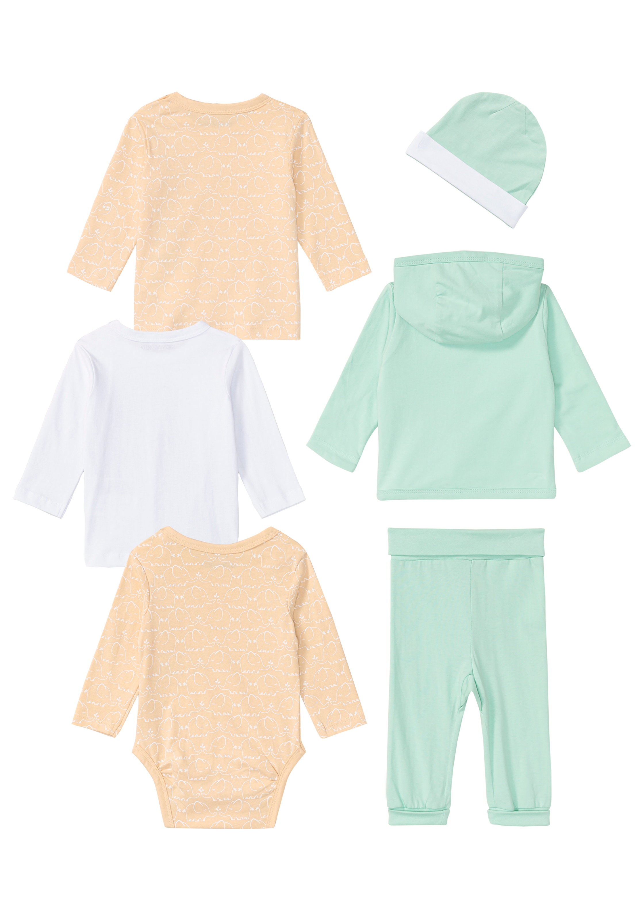 KIDSWORLD Starterpaket », 6 teiliges Baby-Set - NEUE KOLLEKTION«, 6 , garngefärbter Ringel, aus Bio-Baumwolle