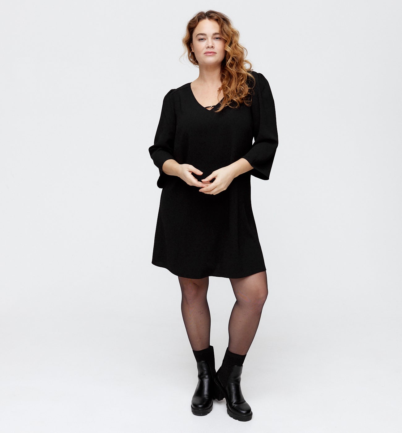 Robe courte évasée Femme - Noir
