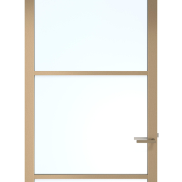 Arne & Bodil binnendeur ABE101 blank glas - metallic brons staallook afwerking