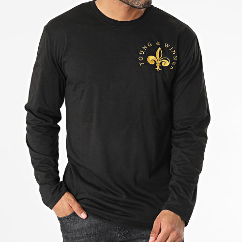 Tee Shirt Manches Longues Noir Doré Renaissance
