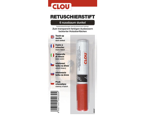 Clou retoucheerpen, donker walnoot