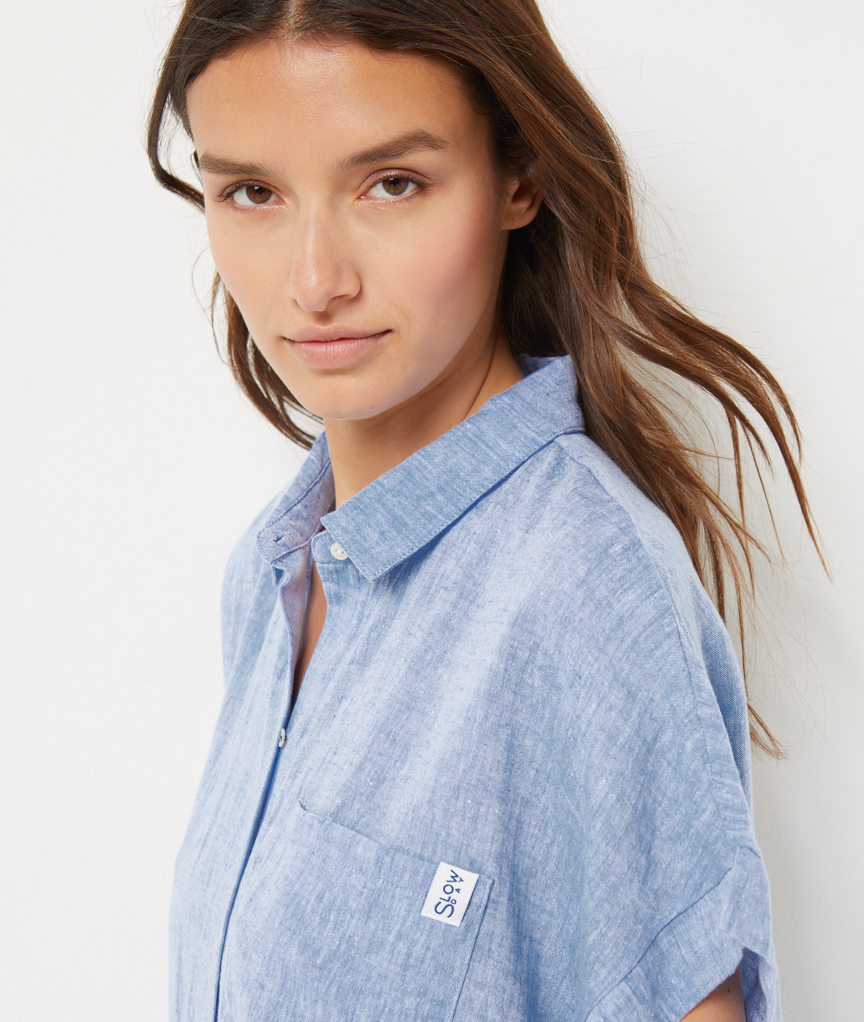 Chemise de nuit en lin mélangé