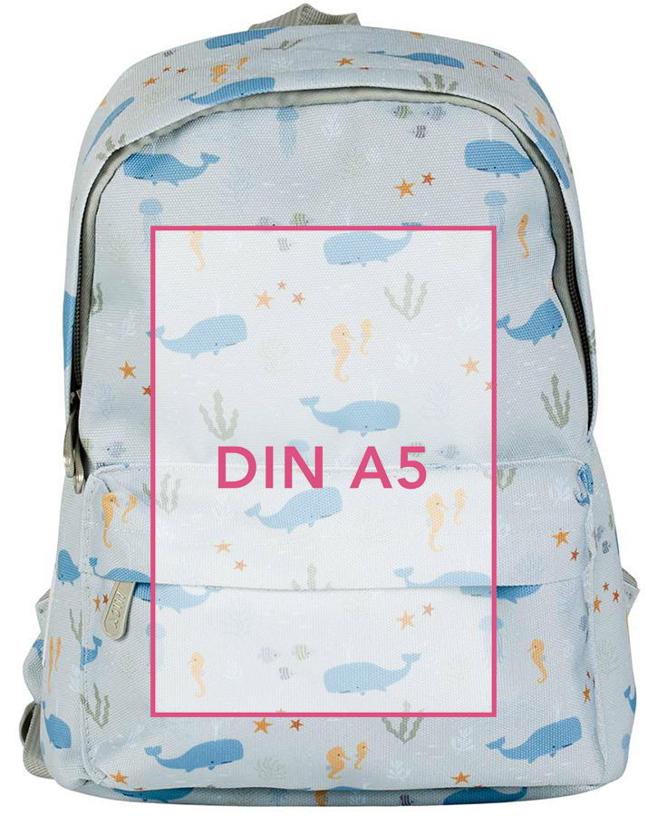 Kinderrucksack LITTLE BACKPACK – OCEAN (22x30x10) in hellblau