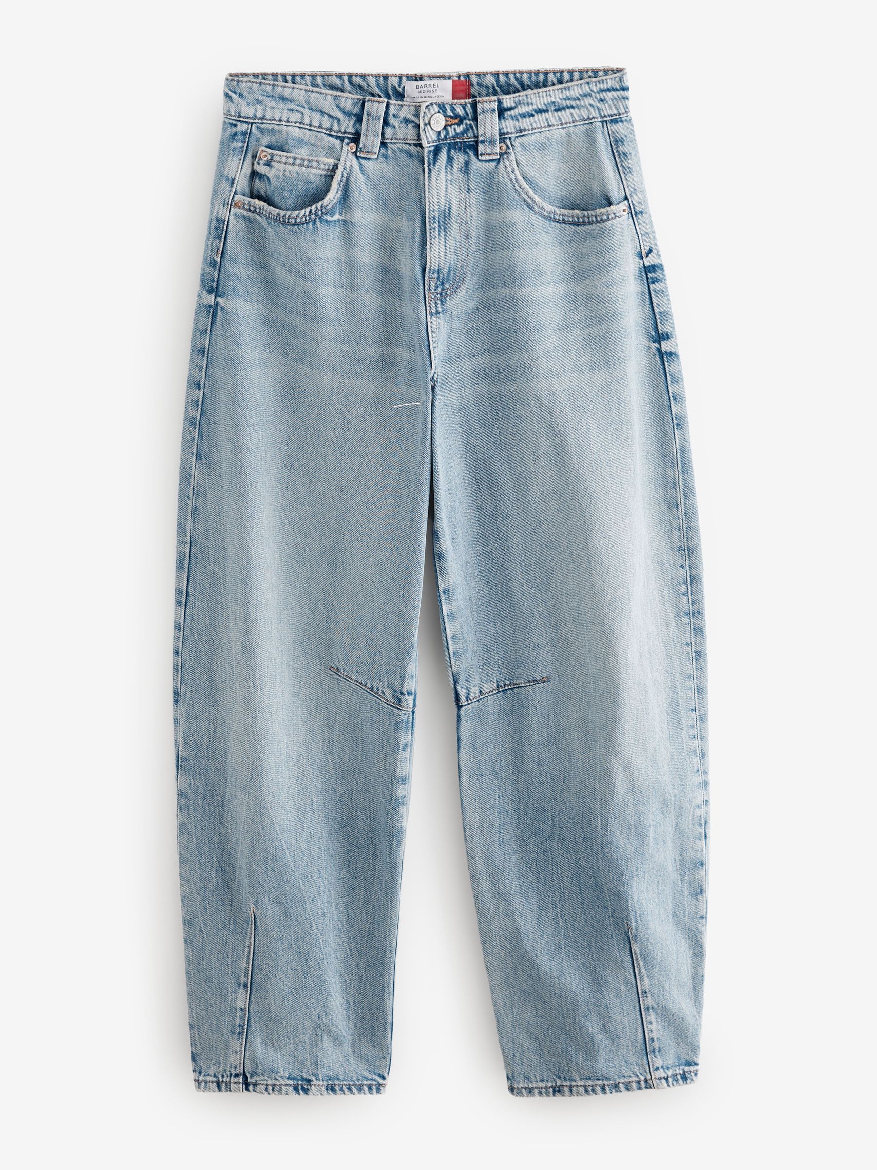 Gebleekt - Darted Knee Barrel 100% Katoenen Jeans