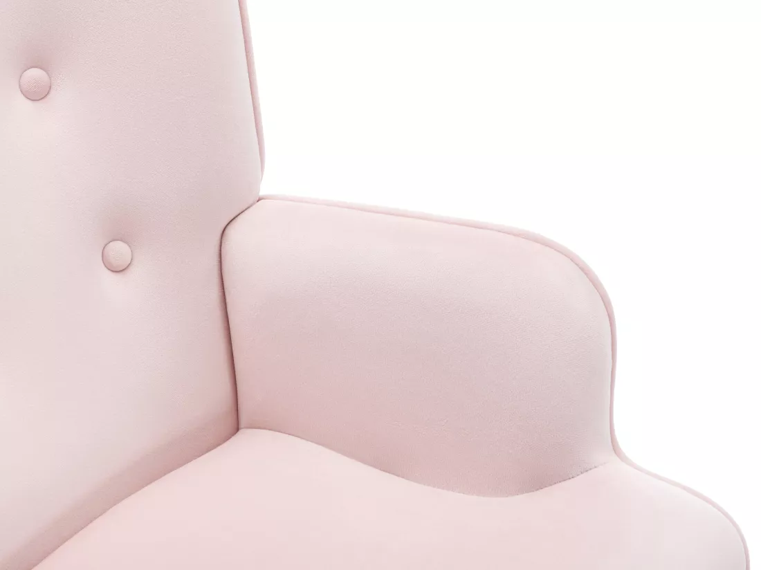 Fauteuil en velours rose VATELY