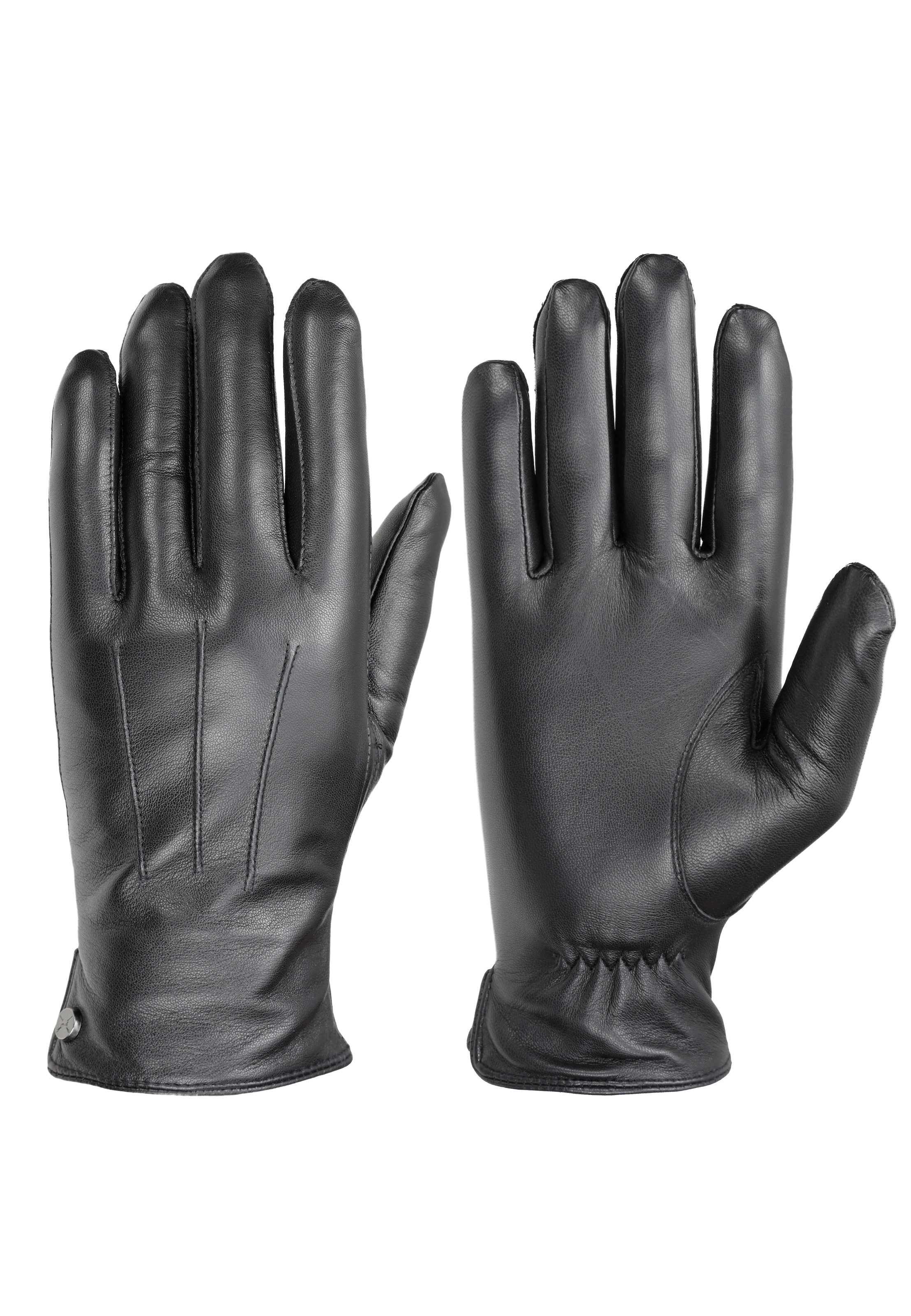 PEARLWOOD Lederhandschuhe »CLIFF«, weiches Fleecefutter, Dekorative Ziernähte