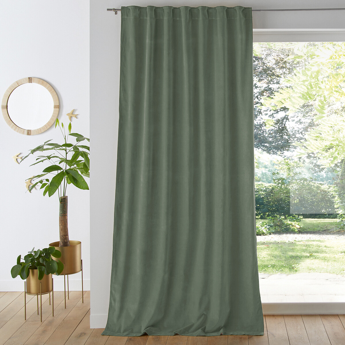 LA REDOUTE INTERIEURS<br>Cortina térmica em veludo com laços ocultos, Veludo