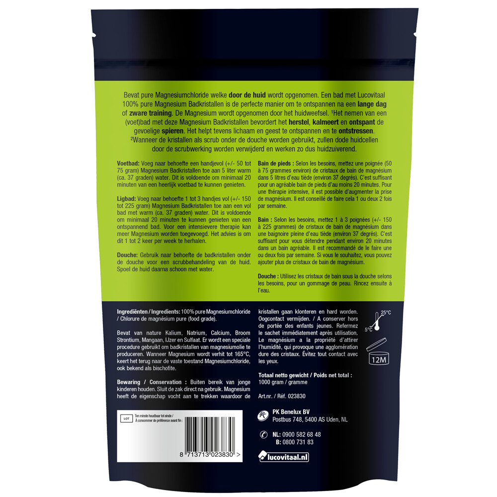 3x Lucovitaal Magnesium Badkristallen 1 kg