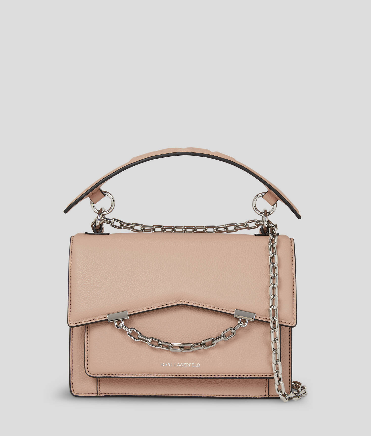 SAC PORTÉ ÉPAULE K/SEVEN EN CUIR GRAINÉ - Rose antique