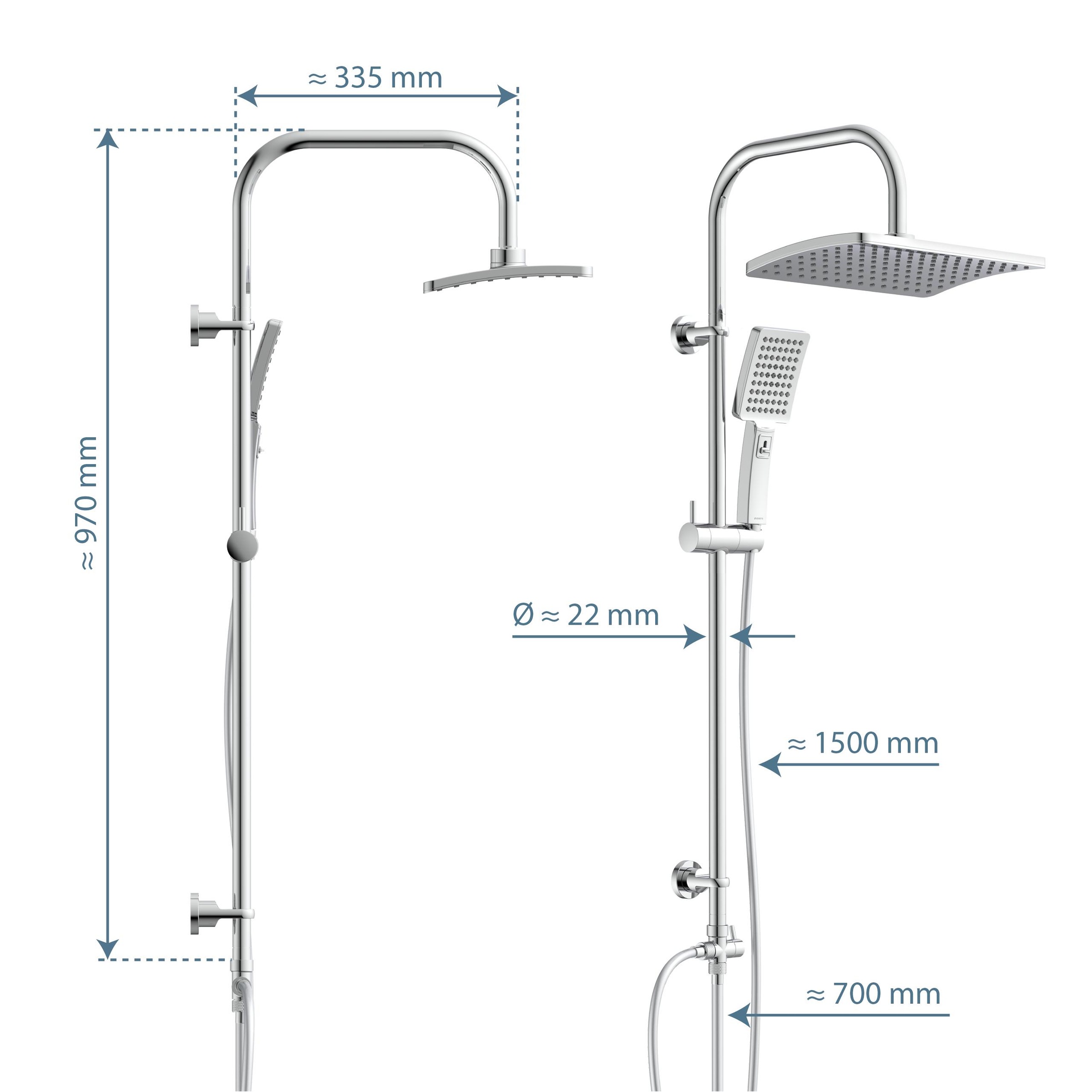 Schütte Brausegarnitur »Mallorca« Duschsystem mit Kopfbrause und Handbrause