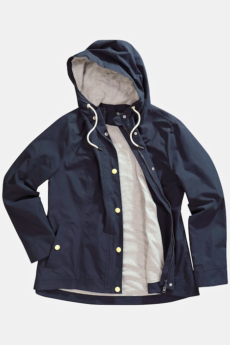 Funktionsjacke, A-Linie, Kapuze, hinten länger